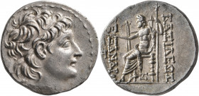 SELEUKID KINGS OF SYRIA. Alexander II Zabinas, 128-122 BC. Tetradrachm (Silver, 27 mm, 16.67 g, 1 h), Antiochia on the Orontes. Diademed head of Alexa...