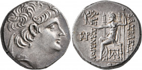 SELEUKID KINGS OF SYRIA. Alexander II Zabinas, 128-122 BC. Tetradrachm (Silver, 27 mm, 16.48 g, 1 h), Damaskos, SE 190 = 123/2. Diademed head of Alexa...