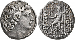 SELEUKID KINGS OF SYRIA. Antiochos XIII Philadelphos (Asiatikos), second reign, 65/4 BC (?). Tetradrachm (Silver, 25 mm, 15.22 g, 12 h), Antiochia on ...