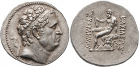 BAKTRIA, Greco-Baktrian Kingdom. Euthydemos I, circa 225-200 BC. Tetradrachm (Silver, 31 mm, 16.61 g, 11 h), mint B (Baktra). Diademed head of Euthyde...