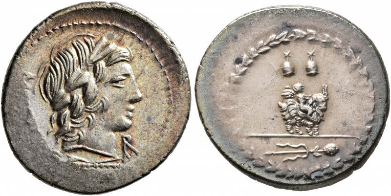 Mn. Fonteius C.f, 85 BC. Denarius (Silver, 21 mm, 4.00 g, 7 h), Rome. MN [•FO NT...