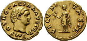 Otho, 69. Aureus (Gold, 19 mm, 7.26 g, 7 h), Rome, 15 January-9 March 69. IMP OTHO CAESAR AVG TR P Bare head of Otho to right. Rev. SECVRITAS P R Secu...