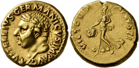 Vitellius, 69. Aureus (Gold, 18 mm, 7.25 g, 6 h), uncertain mint in Spain (Tarraco?), after 18 July 69. A•VITELLIVS•GERMANICVS•IMP•AVG Laureate head o...
