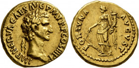 Nerva, 96-98. Aureus (Gold, 19 mm, 7.65 g, 6 h), Rome, 97. IMP NERVA CAES AVG P M TR P COS III P P Laureate head of Nerva to right. Rev. FORTVNA AVGVS...