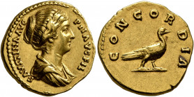 Faustina Junior, Augusta, 147-175. Aureus (Gold, 19 mm, 7.23 g, 6 h), Rome, circa 152-153. FAVSTINA AVG PII AVG FIL Draped bust of Faustina Junior to ...