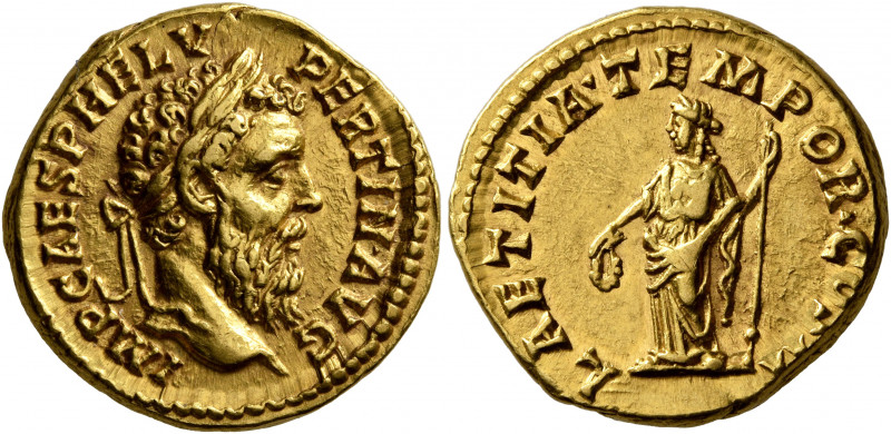 Pertinax, 193. Aureus (Gold, 19 mm, 7.28 g, 6 h), Rome, 1 January-28 March 193. ...