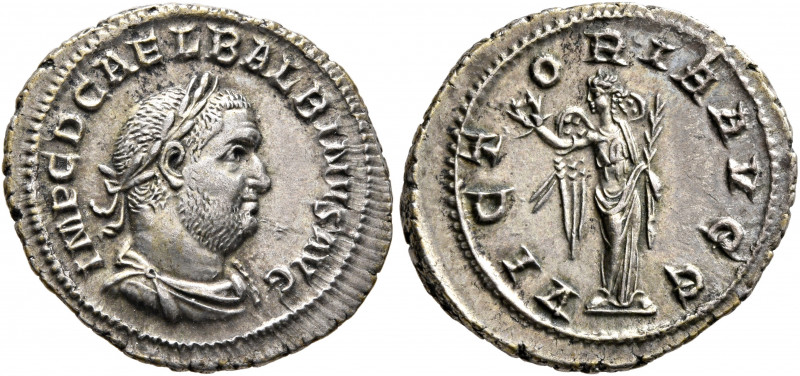 Balbinus, 238. Denarius (Silver, 21 mm, 2.75 g, 12 h), Rome, circa April-June 23...
