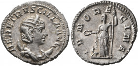Herennia Etruscilla, Augusta, 249-251. Antoninianus (Silver, 22 mm, 3.61 g, 2 h), Rome, 251. HER ETRVSCILLA AVG Diademed and draped bust of Herennia E...