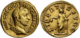 Trebonianus Gallus, 251-253. Aureus (Gold, 19 mm, 2.64 g, 7 h), Rome, 253. IMP CAE C VIB TREB GALLVS AVG Laureate, draped and cuirassed bust of Trebon...