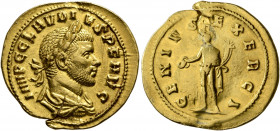 Claudius II Gothicus, 268-270. Aureus (Gold, 22 mm, 4.75 g, 6 h), Rome, December 268-early 269. IMP C CLAVDIVS P F AVG Laureate, draped and cuirassed ...