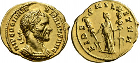 Aurelian, 270-275. Aureus (Gold, 21 mm, 5.52 g, 7 h), Rome, October-December 270. IMP C DOM AVRELIANVS AVG Laureate and cuirassed bust of Aurelian to ...
