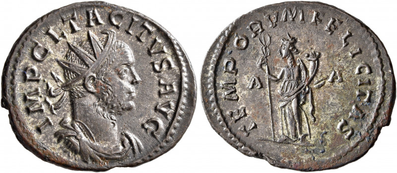 Tacitus, 275-276. Antoninianus (Silvered bronze, 25 mm, 3.60 g, 11 h), Lugdunum,...