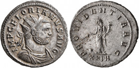 Florian, 276. Antoninianus (Silvered bronze, 22 mm, 4.08 g, 5 h), Rome, July-August 276. IMP C FLORIANVS AVG Radiate, draped and cuirassed bust of Flo...