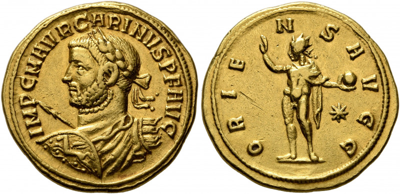 Carinus, 283-285. Aureus (Gold, 20 mm, 5.87 g, 7 h), Siscia, 283. IMP C M AVR CA...