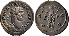 Carausius, Romano-British Emperor, 286-293. Antoninianus (Bronze, 24 mm, 4.22 g, 6 h), uncertain mint (Camulodunum?), 292-293. IMP C CARAVSIVS P F AVG...