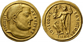 Licinius I, 308-324. Aureus (Gold, 21 mm, 5.23 g, 1 h), Nicomedia, 316. LICINIVS - AVGVSTVS Laureate head of Licinius I to right. Rev. IOVI CONS-ERVAT...