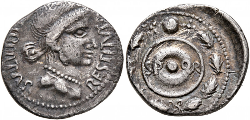Forces of Galba in Spain. Anonymous. Denarius (Silver, 19 mm, 3.45 g, 7 h), unce...
