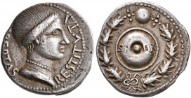 Forces of Galba in Spain. Anonymous, 3 April-2nd half of June 68. Denarius (Silver, 18 mm, 3.62 g, 4 h), uncertain mint in Spain. Group V. LIBERTAS RE...