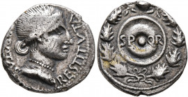Forces of Galba in Spain. Anonymous, 3 April-2nd half of June 68. Denarius (Silver, 17 mm, 3.47 g, 4 h), uncertain mint in Spain. Group V. LIBERTAS RE...
