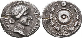 Forces of Galba in Spain. Anonymous, 3 April-2nd half of June 68. Denarius (Silver, 19 mm, 3.45 g, 6 h), uncertain mint in Spain. Group V. LIBERTAS RE...