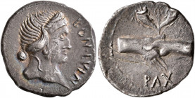Forces of Galba in Spain. Anonymous, 3 April-2nd half of June 68. Denarius (Silver, 18 mm, 3.35 g, 6 h), uncertain mint in Spain. Group VIII. BON•EVEN...