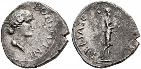 Forces of Galba in Spain. Anonymous, 3 April-2nd half of June 68. Denarius (Silver, 18 mm, 3.34 g, 5 h), uncertain mint in Spain. Group VI. BON•EVENT ...