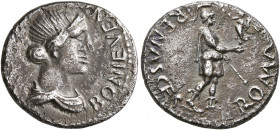 Forces of Galba in Spain. Anonymous, 3 April-2nd half of June 68. Denarius (Silver, 17 mm, 3.55 g, 5 h), uncertain mint in Spain. Group IX. BONI EVENT...