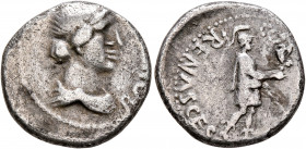 Forces of Galba in Spain. Anonymous, 3 April-2nd half of June 68. Denarius (Silver, 17 mm, 3.36 g, 5 h), uncertain mint in Spain. Group IX. BONI [EVEN...