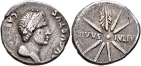 Forces of Galba in Spain. In the name of Augustus, 27 BC-AD 14. Denarius (Silver, 17 mm, 3.25 g, 6 h), uncertain mint in Spain. Group A.II, 3 April-2n...