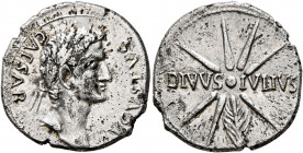 Forces of Galba in Spain. In the name of Augustus, 27 BC-AD 14. Denarius (Silver, 19 mm, 3.73 g, 12 h), uncertain mint in Spain. Group A.IV, 3 April-2...