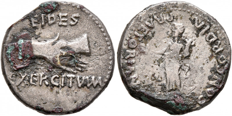 Rhine Legions. Anonymous, circa May-June 68. Denarius (Subaeratus, 17 mm, 3.20 g...
