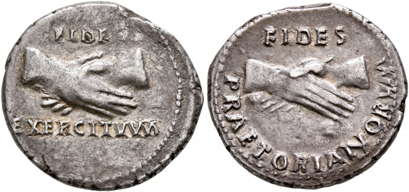Rhine Legions. Anonymous, circa May-June 68. Denarius (Silver, 18 mm, 3.40 g, 11...