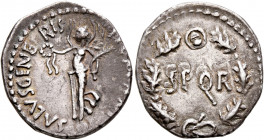 Rhine Legions. Anonymous, circa May/June-December 68. Denarius (Silver, 18 mm, 2.70 g, 7 h), uncertain mint in Gaul or in the Rhine Valley. 'S P Q R G...