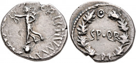 Rhine Legions. Anonymous, circa May/June-December 68. Denarius (Silver, 17 mm, 3.18 g, 4 h), uncertain mint in Gaul or in the Rhine Valley. 'S P Q R G...
