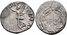 Rhine Legions. Anonymous, circa May/June-December 68. Denarius (Silver, 18 mm, 3.38 g, 3 h), uncertain mint in Gaul or in the Rhine Valley. 'S P Q R G...