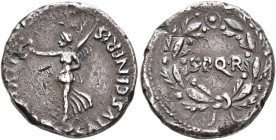 Rhine Legions. Anonymous, circa May/June-December 68. Denarius (Silver, 18 mm, 3.95 g, 6 h), uncertain mint in Gaul or in the Rhine Valley. 'S P Q R G...