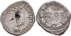 Rhine Legions. Anonymous, circa May/June-December 68. Denarius (Subaeratus, 18 mm, 2.71 g, 6 h), uncertain mint in Gaul or in the Rhine Valley. 'S P Q...