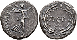 Rhine Legions. Anonymous, circa May/June-December 68. Denarius (Silver, 17 mm, 3.49 g, 4 h), uncertain mint in Gaul or in the Rhine Valley. 'S P Q R G...