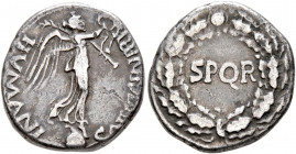 Rhine Legions. Anonymous, circa May/June-December 68. Denarius (Silver, 16 mm, 3.44 g, 4 h), uncertain mint in Gaul or in the Rhine Valley. 'S P Q R G...