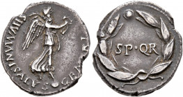 Rhine Legions. Anonymous, circa May/June-December 68. Denarius (Silver, 18 mm, 3.18 g, 10 h), uncertain mint in Gaul or in the Rhine Valley. 'S P Q R ...