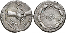 Rhine Legions. Anonymous, circa May/June-December 68. Denarius (Silver, 17 mm, 2.79 g, 10 h), uncertain mint in Gaul or in the Rhine Valley. 'S P Q R ...