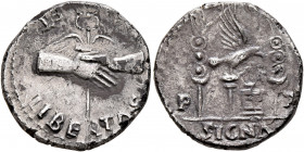 Rhine Legions. Anonymous, circa May/June-December 68. Denarius (Silver, 17 mm, 3.58 g, 6 h), uncertain mint in Gaul or in the Rhine Valley. 'SIGNA P R...
