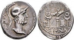 Rhine Legions. Anonymous, circa May/June-December 68. Denarius (Subaeratus, 17 mm, 2.79 g, 6 h), uncertain mint in Gaul or in the Rhine Valley. 'SIGNA...