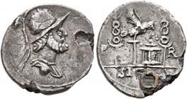Rhine Legions. Anonymous, circa May/June-December 68. Denarius (Subaeratus, 18 mm, 2.87 g, 4 h), uncertain mint in Gaul or in the Rhine Valley. 'SIGNA...