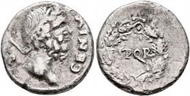 Rhine Legions. Anonymous, circa May/June-December 68. Denarius (Silver, 16 mm, 3.09 g, 4 h), uncertain mint in Gaul or in the Rhine Valley. 'G P R Gro...