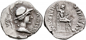 Rhine Legions. Anonymous, circa May/June-December 68. Denarius (Silver, 18 mm, 3.08 g, 5 h), uncertain mint in Gaul or in the Rhine Valley. 'Virtus-Ro...