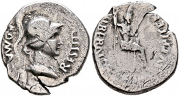 Rhine Legions. Anonymous, circa May/June-December 68. Denarius (Silver, 19 mm, 2.98 g, 5 h), uncertain mint in Gaul or in the Rhine Valley. 'Virtus-Ro...