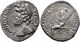 Forces of Vitellius in Gaul and in the Rhine Valley. Anonymous, 2 January-19 April 69. Denarius (Silver, 19 mm, 3.18 g, 5 h), Lugdunum. 'Jupiter-Vesta...