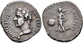 Vitellius, as Imperator. 2 January-18 July 69. Denarius (Silver, 18 mm, 3.59 g, 7 h), uncertain mint in Spain (Tarraco?). A VITELLIVS IMP GERMA[N] Lau...