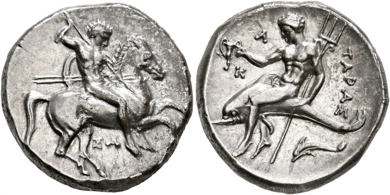 CALABRIA. Tarentum. Circa 315-302 BC. Didrachm or Nomos (Silver, 21 mm, 7.80 g, ...